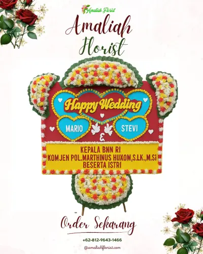 Karangan Papan Bunga Pernikahan di Kairagi Dua